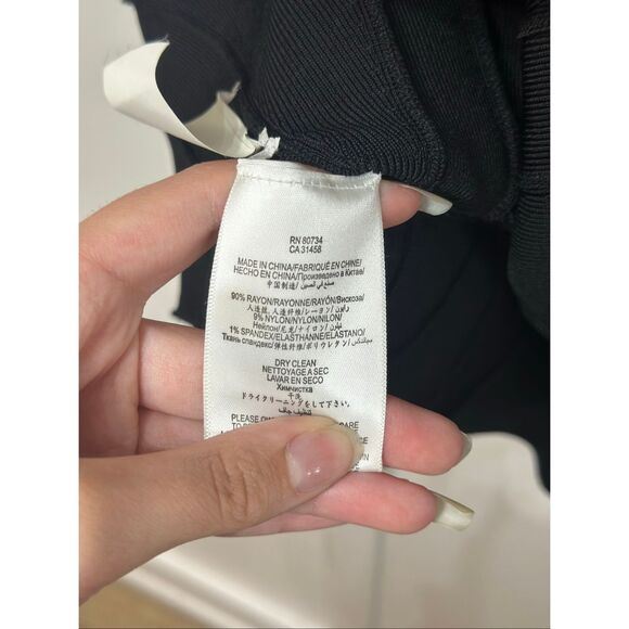 Herve Leger Cut Out Above the Knee Mermaid Cut Black Dress Women's XS - Picture 5 of 11